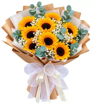 Bó hướng dương giấy kraft
