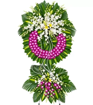 Kệ hoa viếng trắng tím