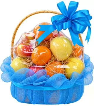 Giỏ trái cây nơ xanh