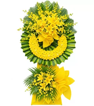 Kệ hoa viếng ly vàng