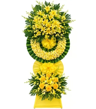 Kệ hoa viếng ly vàng
