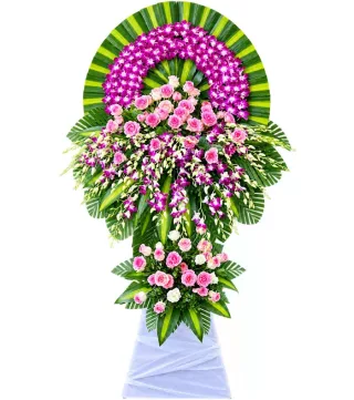 Kệ hoa viếng tím hồng