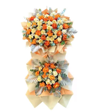 Kệ khai trương cam phối vàng