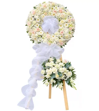 Kệ vòng hoa viếng trắng