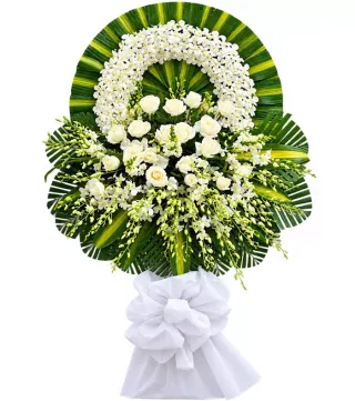 Vòng hoa viếng trắng