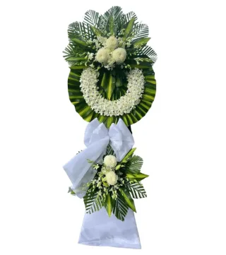 Kệ hoa viếng trắng xanh