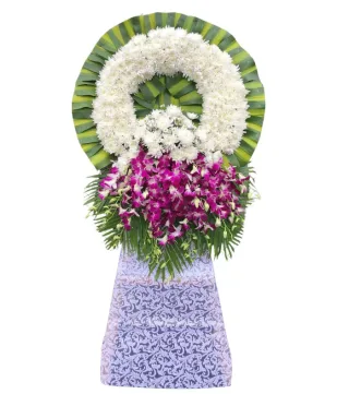 Kệ hoa viếng trắng tím