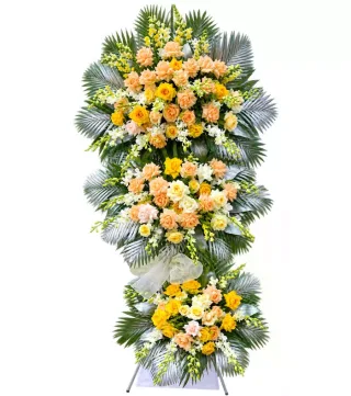 Kệ hoa viếng hồng vàng