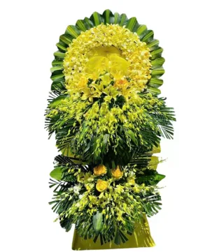 Kệ hoa viếng vàng xanh