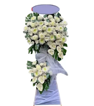 Kệ hoa viếng trắng kem