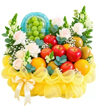 Giỏ trái cây hồng trắng