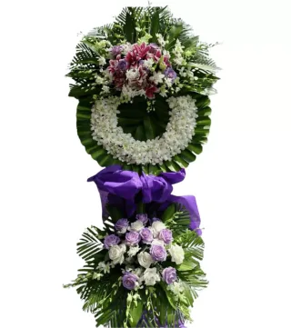 Kệ hoa viếng trắng tím