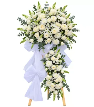 Kệ hoa viếng trắng