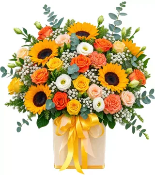 Hộp hướng dương hồng cam