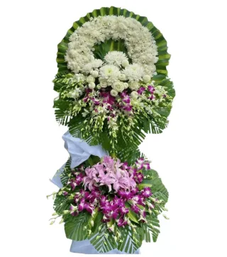 Kệ hoa viếng trắng tím