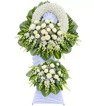 Kệ hoa viếng trắng