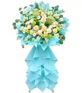 Kệ hoa kem giấy xanh
