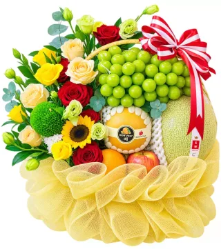 Giỏ trái cây hoa vàng