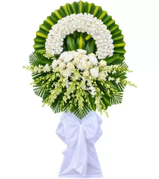 Vòng hoa viếng trắng