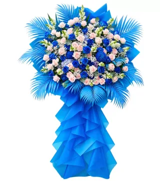 Kệ hoa xanh hồng phấn