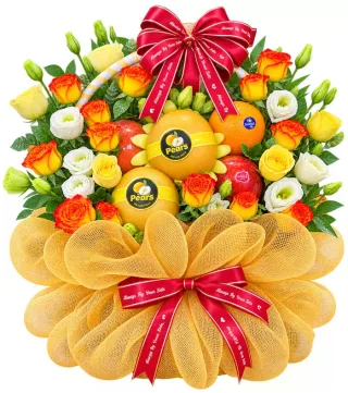 Giỏ trái cây hoa vàng cam