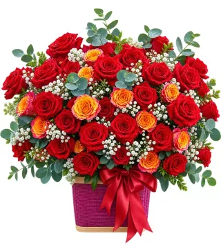 Hộp hồng đỏ cam