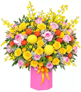 Hộp hồng vàng phối cúc