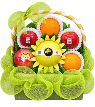 Giỏ trái cây nơ xanh non
