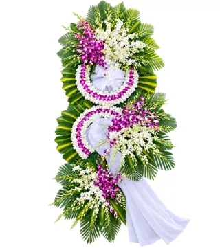 Kệ hoa viếng trắng tím