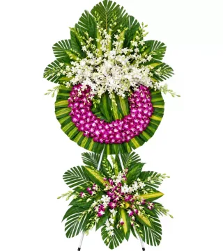 Kệ hoa viếng trắng tím
