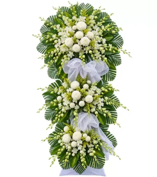 Kệ hoa viếng cúc trắng