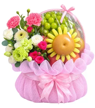 Giỏ trái cây hoa hồng