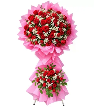 Kệ hồng đỏ hai tầng