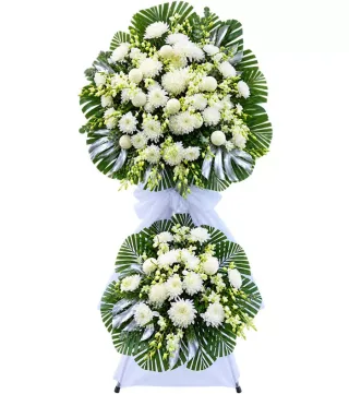 Kệ hoa viếng cúc trắng