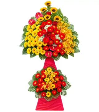 Kệ đồng tiền đỏ vàng