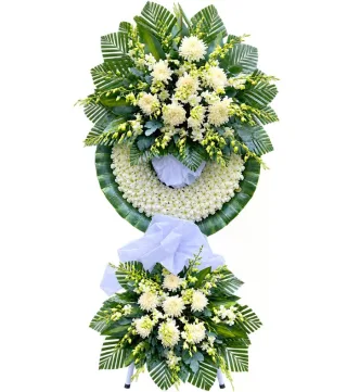 Kệ hoa viếng cúc trắng