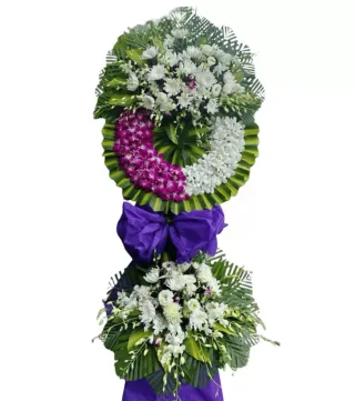 Kệ hoa viếng trắng tím