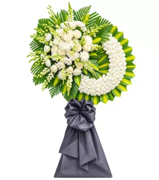 Vòng hoa viếng hồng trắng