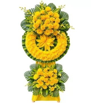 Kệ hoa viếng cúc vàng