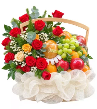 Giỏ trái cây hồng đỏ