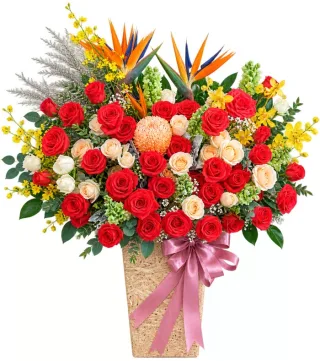 Giỏ hồng đỏ thiên điểu