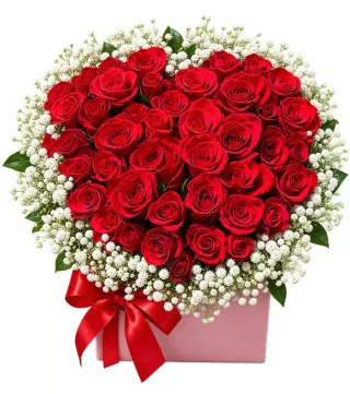 Hộp hồng đỏ trái tim