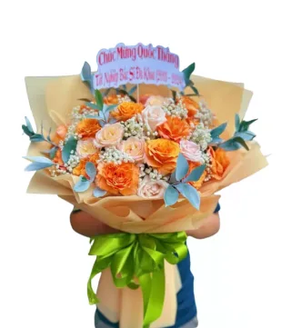 Bó hoa tông vàng cam