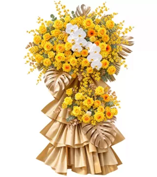Kệ hoa vàng lan trắng