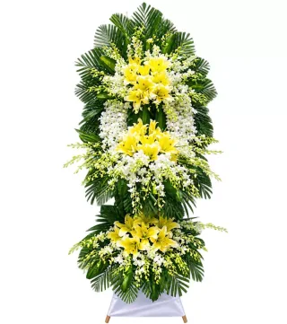 Kệ hoa viếng ly vàng