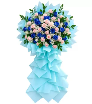 Kệ hoa xanh hồng phấn