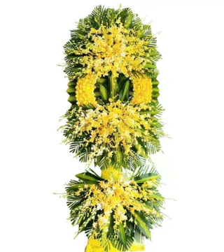 Kệ hoa viếng vàng xanh