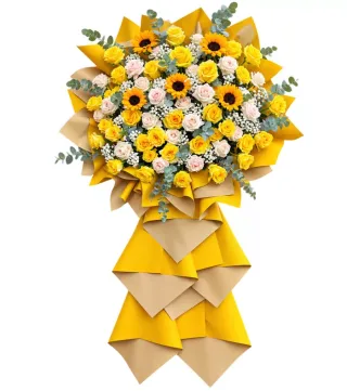 Kệ hướng dương hồng kem
