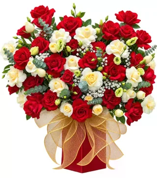 Hộp hồng đỏ kem