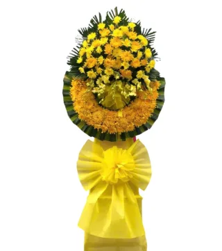 Vòng hoa viếng vàng cam